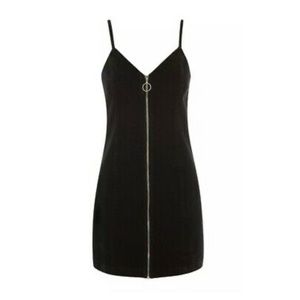 Top shop black denim zip dress